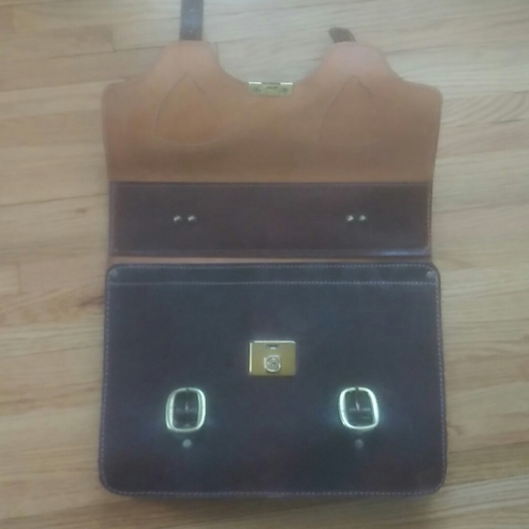 Thick Heavy Hand Tooled Leather Messenger Brief - Picture 5 of 12